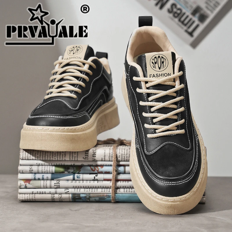 【裴罗尔】男鞋2025新款皮面防水运动休闲低帮板鞋男款学生百搭潮鞋