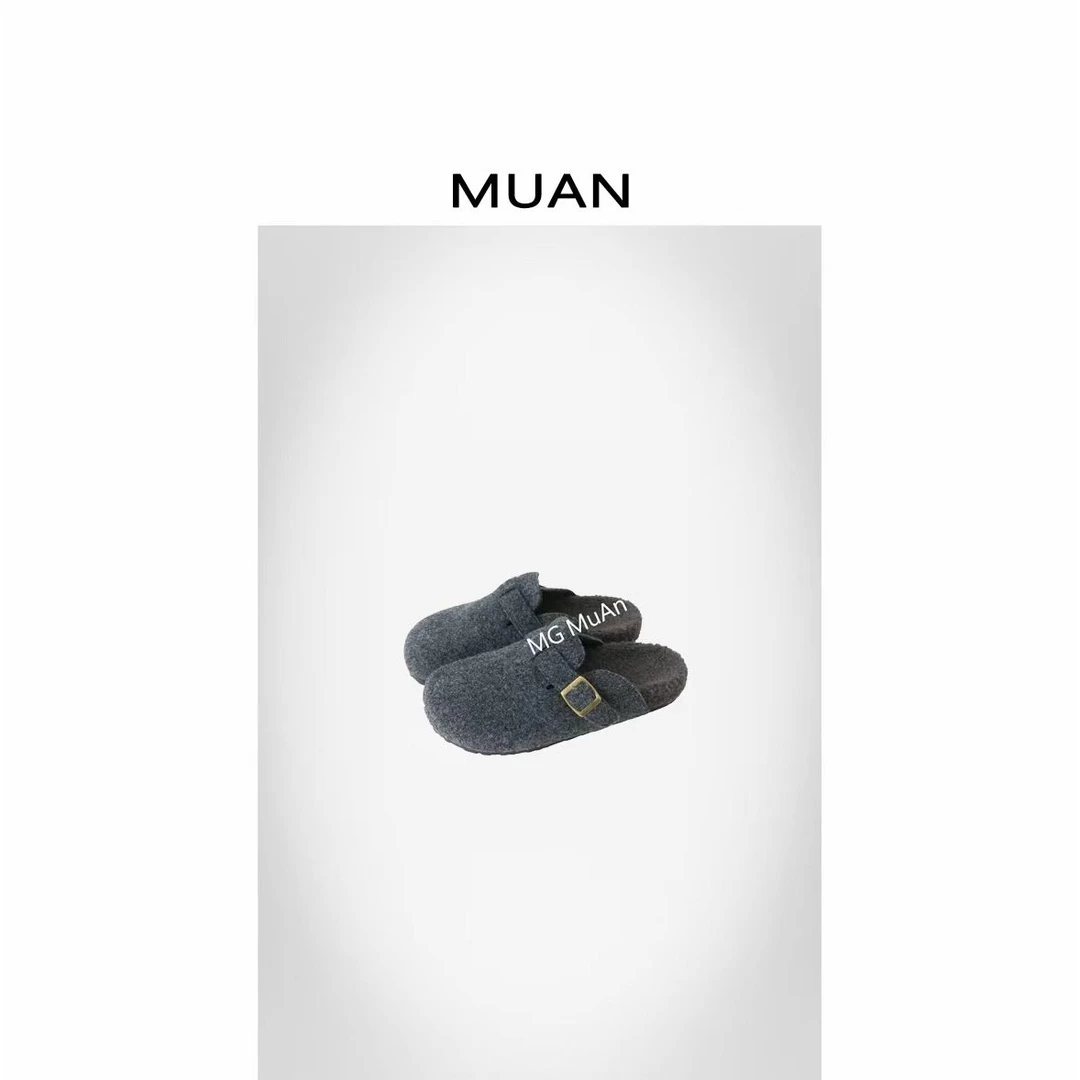 木岸MUAN：《呢子勃肯拖》定制法式一字扣高级单鞋女LL-7800-1218