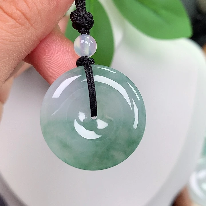 翡翠未镶嵌颈饰平安扣 26.4x5.0mm