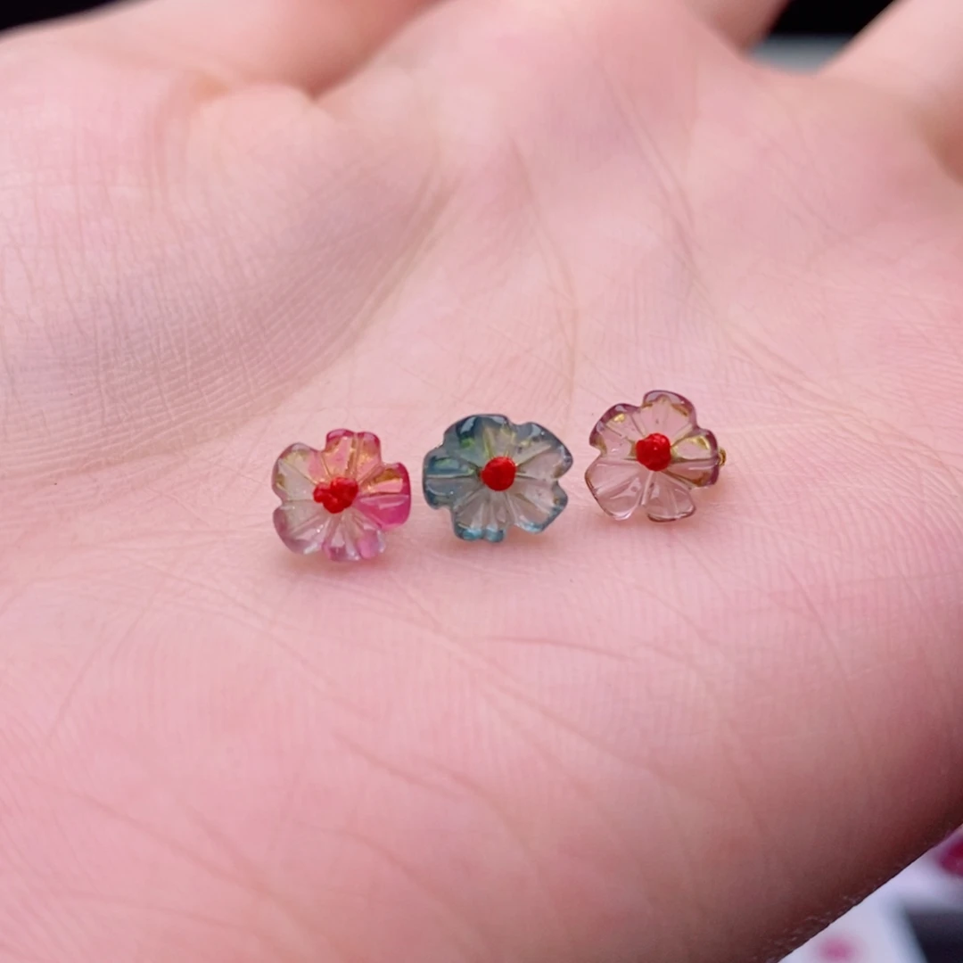 颈饰未镶嵌碧玺花花配件yy