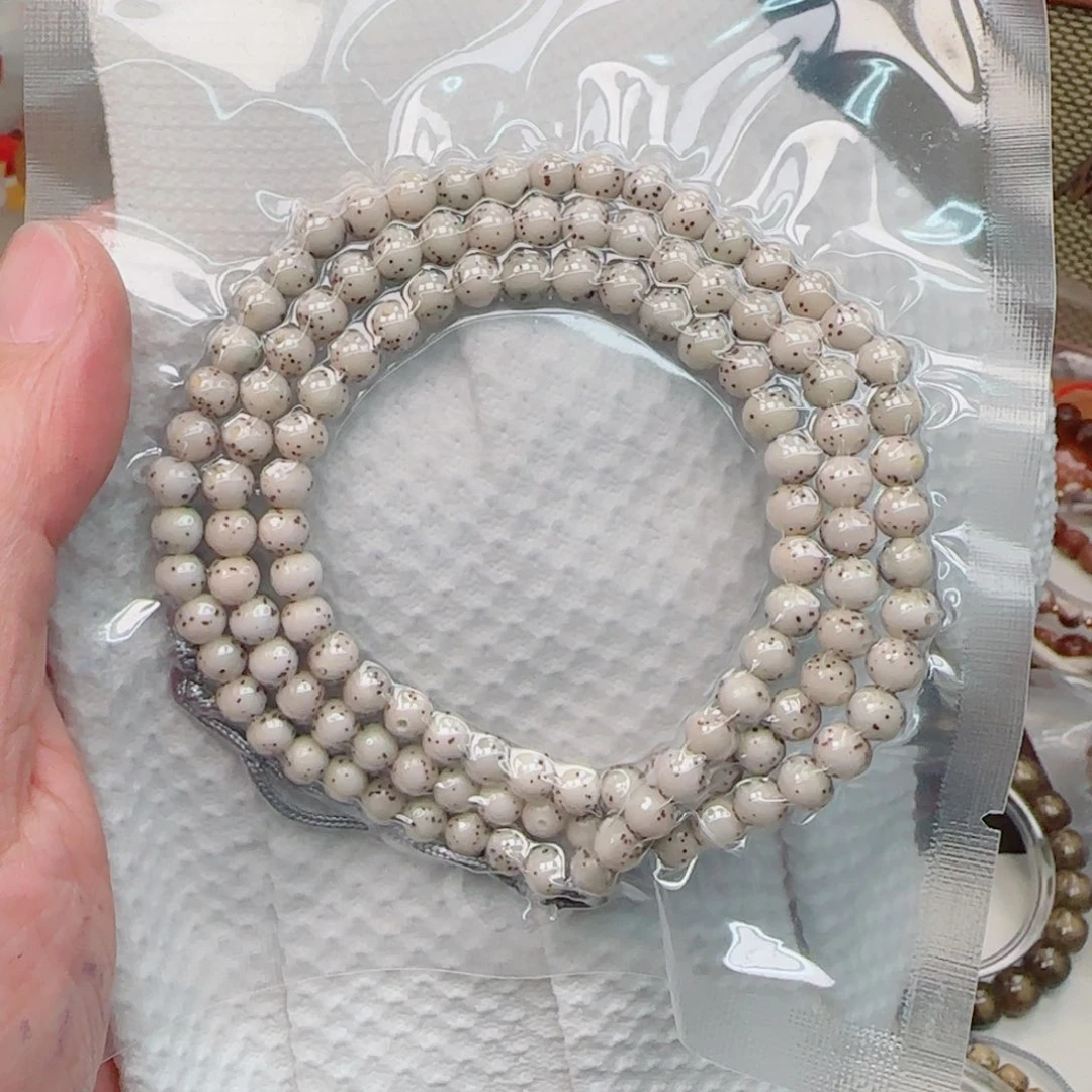 手串星月菩提大留白骨瓷白针尖星108-6mm