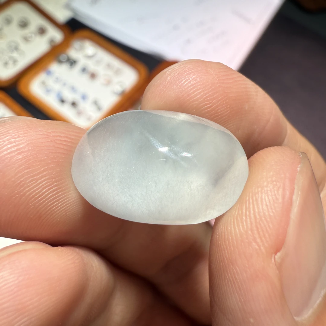 天然水晶蛋面白蓝色晶体干净下单前先咨询