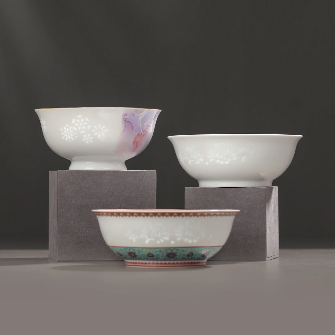 景德镇陶瓷泡面碗大容量汤碗饭碗家用中式2只面碗高颜值餐具合集