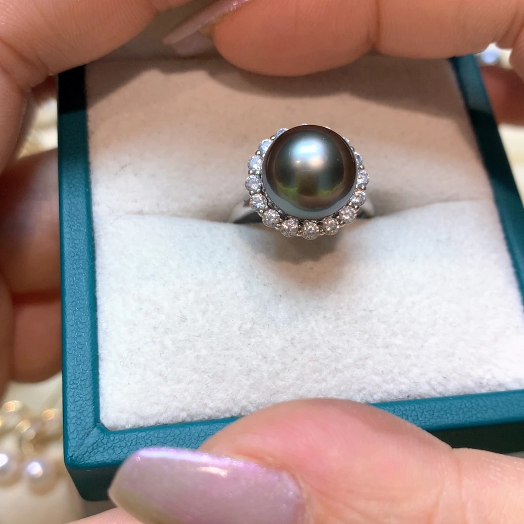 海水珍珠戒指银S925镶嵌