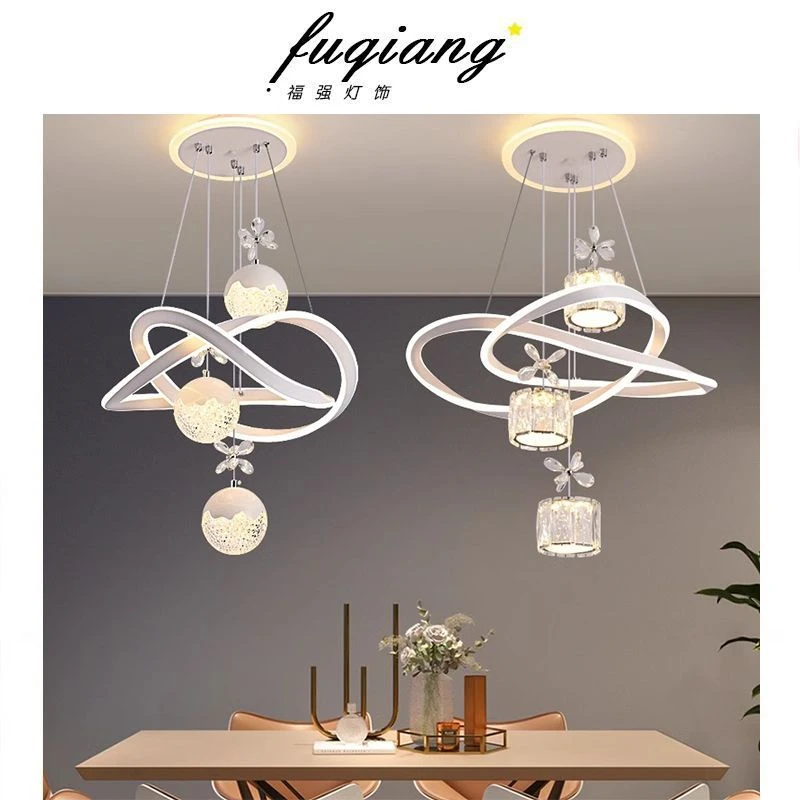 餐厅吊灯现代简约饭厅餐桌灯吧台网红卧室吊灯可调节新款中山灯具
