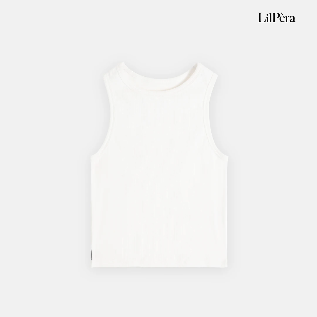 Lilpera【清仓福利】圆领白色工字背心内搭X412