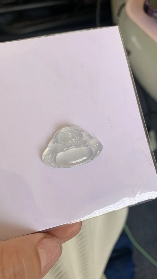 缅料翡翠白冰佛公