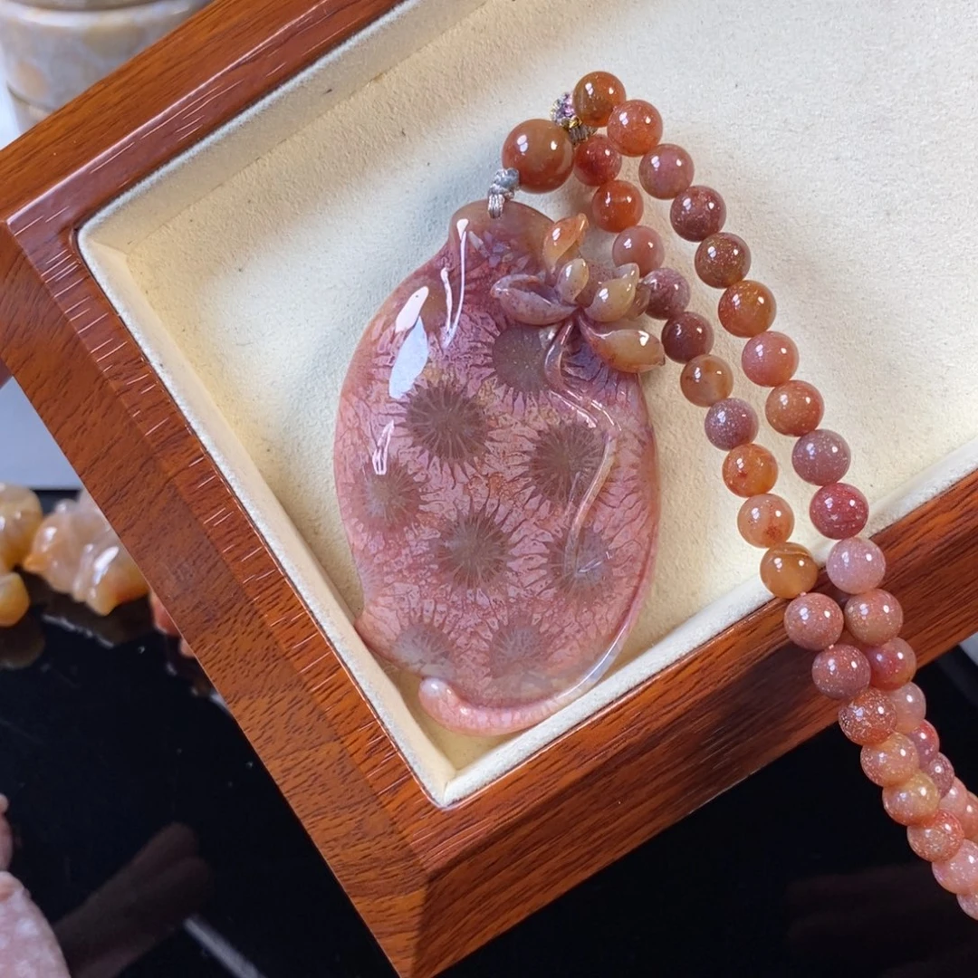 硅化珊瑚（珊瑚玉）未镶嵌颈饰3700