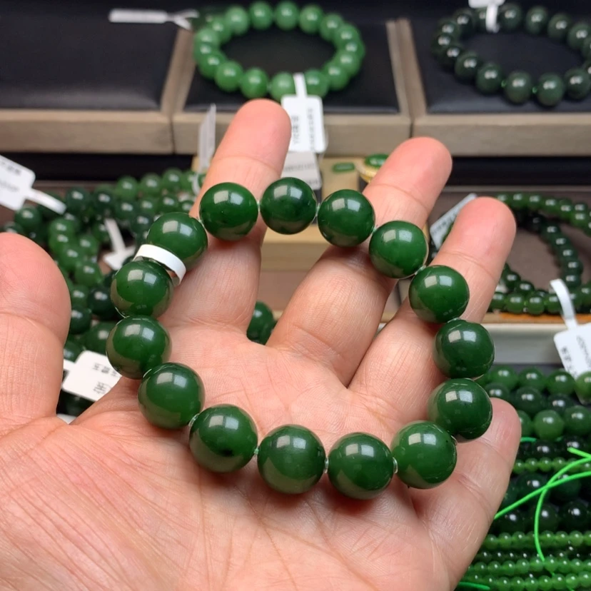 【闪购商品】未镶嵌手串和田玉（碧玉）鸡***哥14m m