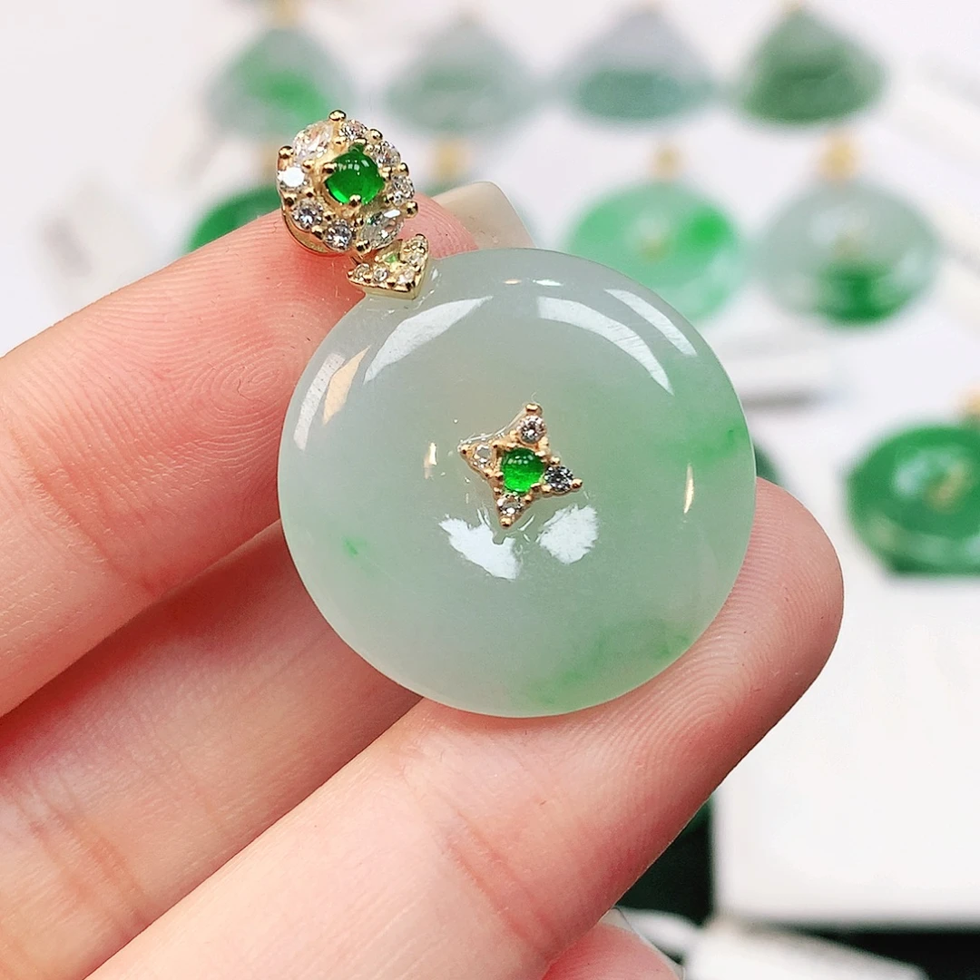 翡翠银S925镶嵌颈饰