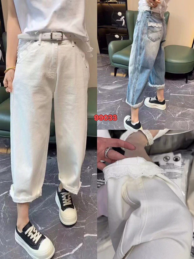 99033意凡自然腰牛仔裤九分裤韩版裤子显瘦