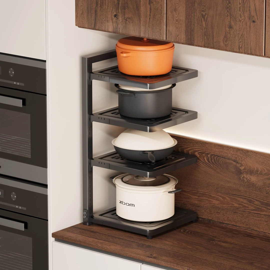 厨房置物架落地台面橱柜水槽多功能锅具收纳分层家用多层架子锅架