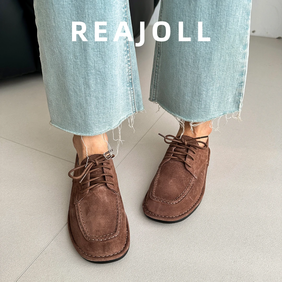 单鞋女鞋新款2025爆款时尚气质法式系带平底不累脚配裙子的牛津鞋