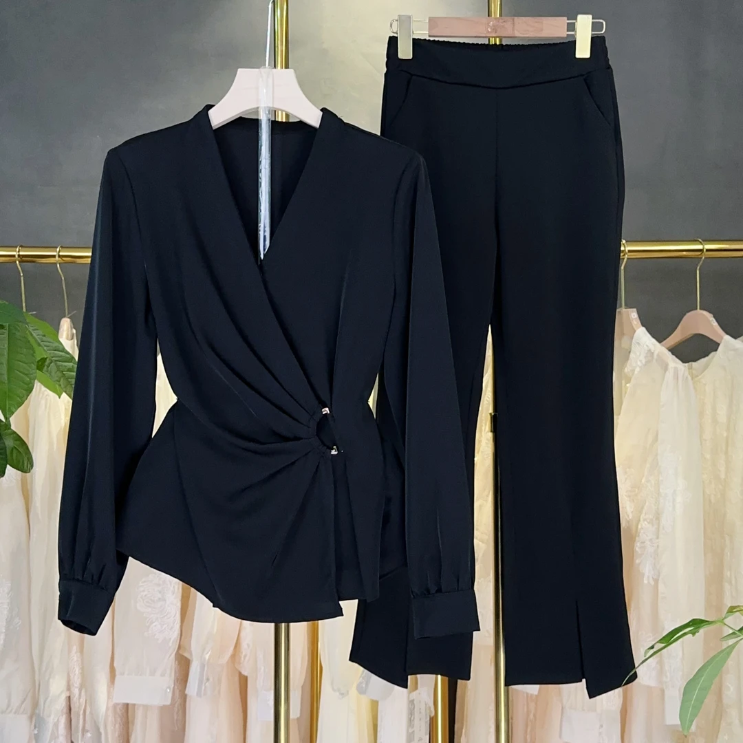 【RG5697】2025年新款气质休闲时尚减龄百搭显瘦收腰设计师套装