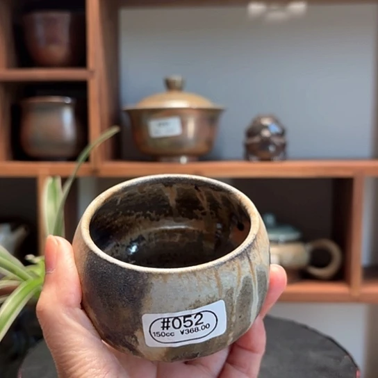 #052柴烧裸烧美人泪茶杯窑宝杯