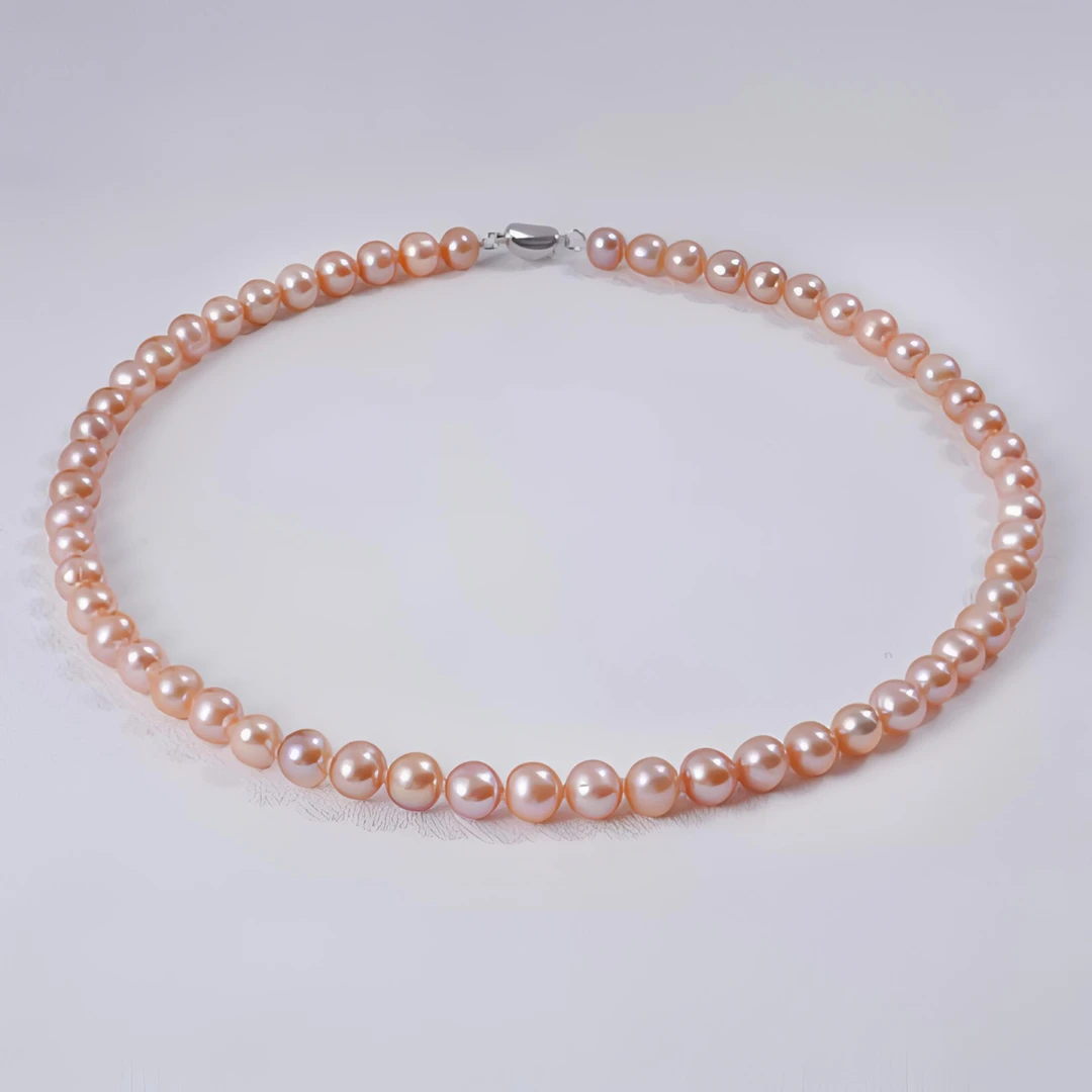 李氏珍珠6-7淡水无核彩珠气质时尚经典渐变百搭仙女镶嵌素款