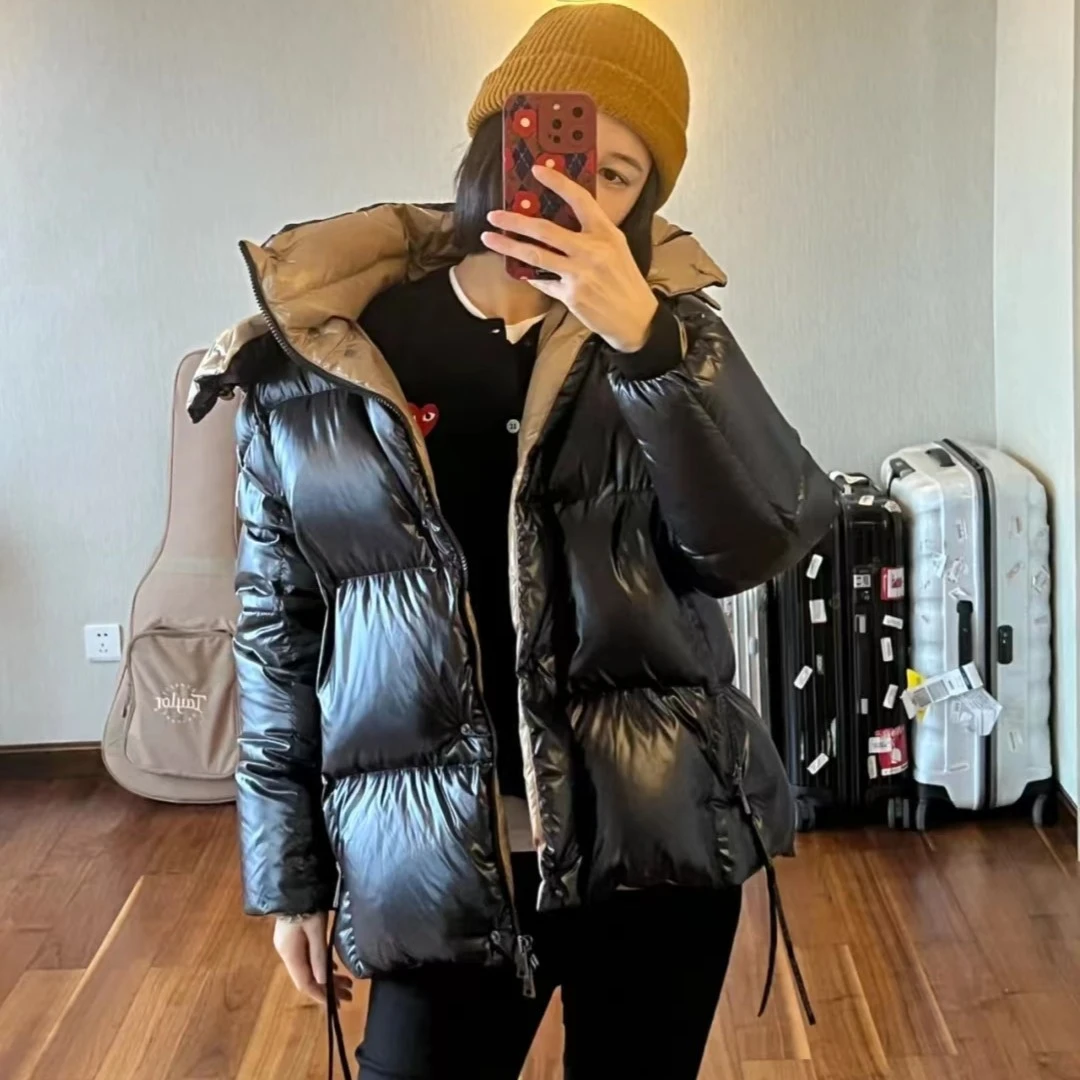 未使用 MONCLER 【parana】黑金撞色短款厚款羽绒服
