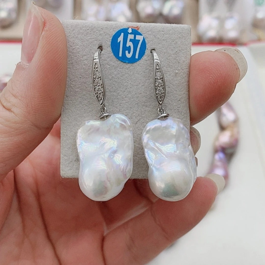 【闪购商品】淡水珍珠耳饰银S925镶嵌