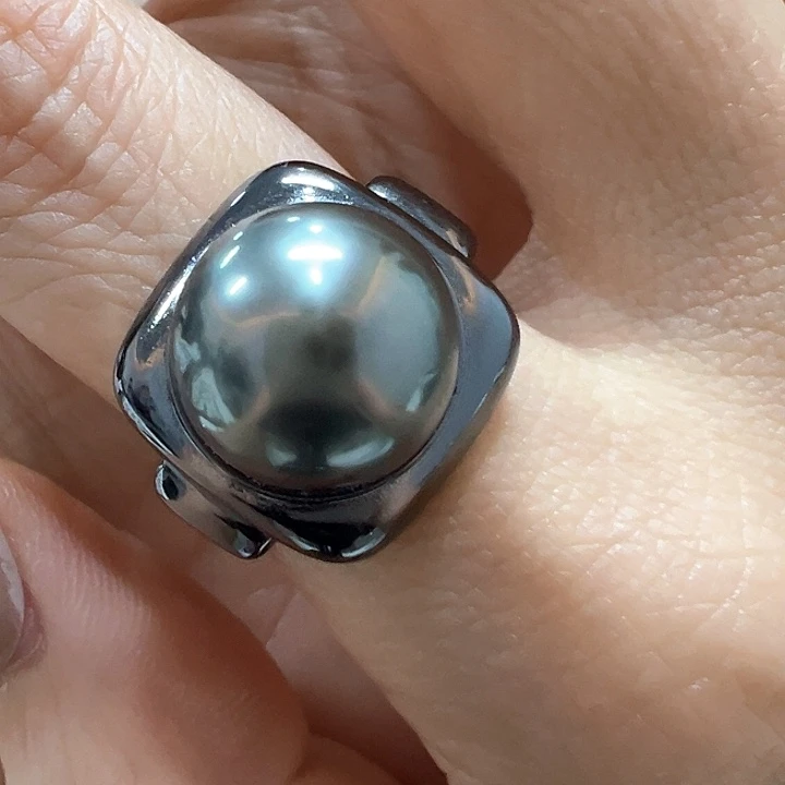 银S925镶嵌海水珍珠戒指