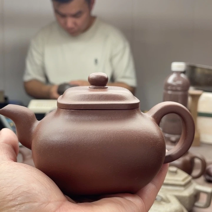 茶壶紫砂小传炉，紫泥