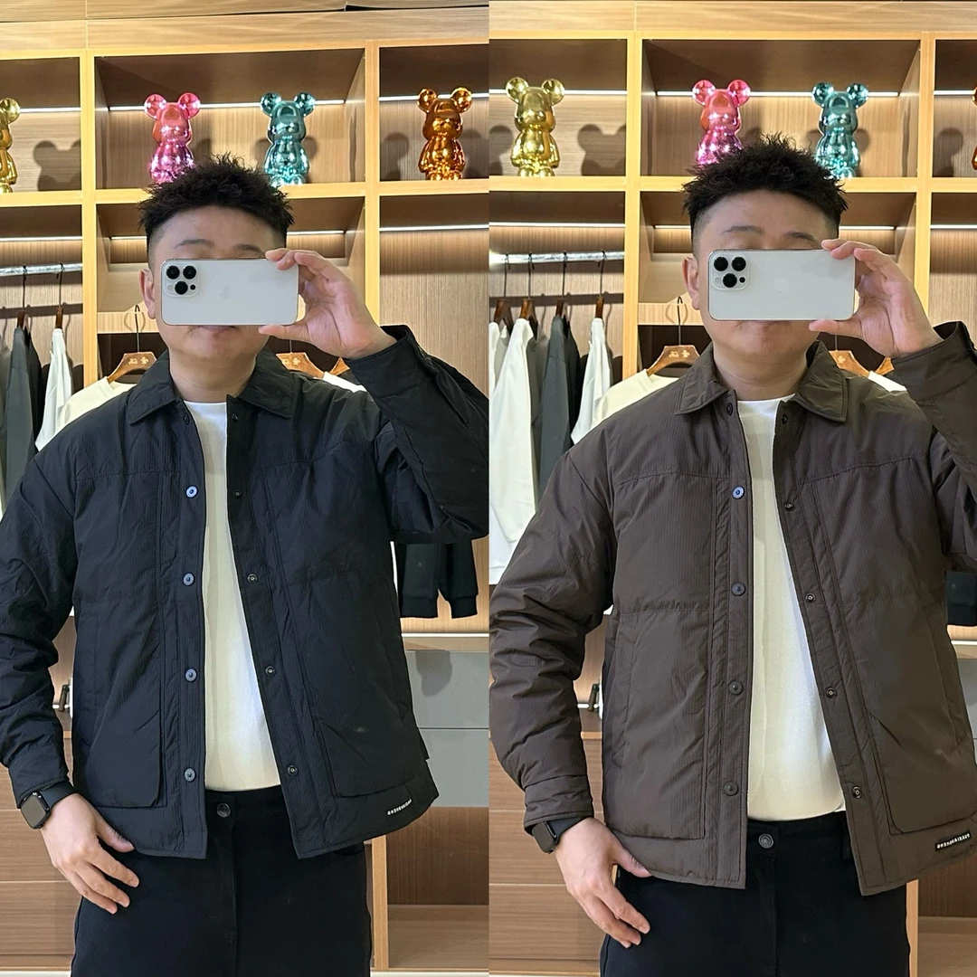 【XQ】新款28803男士休闲国标90绒翻领羽绒服加厚外套短款冬季男款