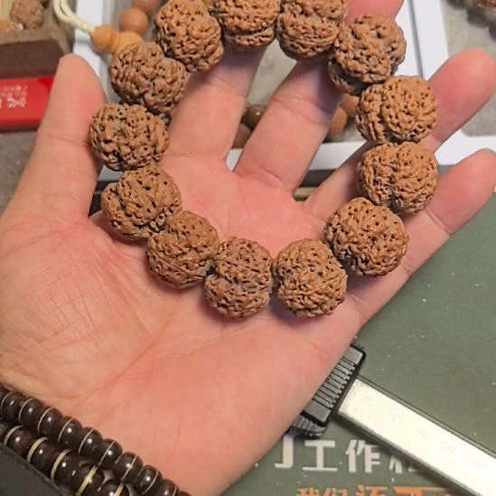 金刚菩提手串五星梅花大金刚手串，24左右尺寸，原皮原色