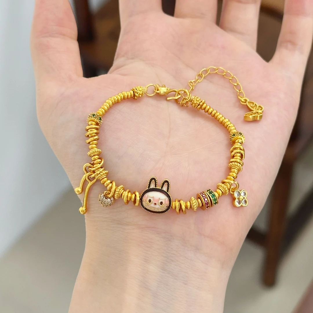 【清货专属链接】SL2632 拉布布盘缠手链四叶花爱心