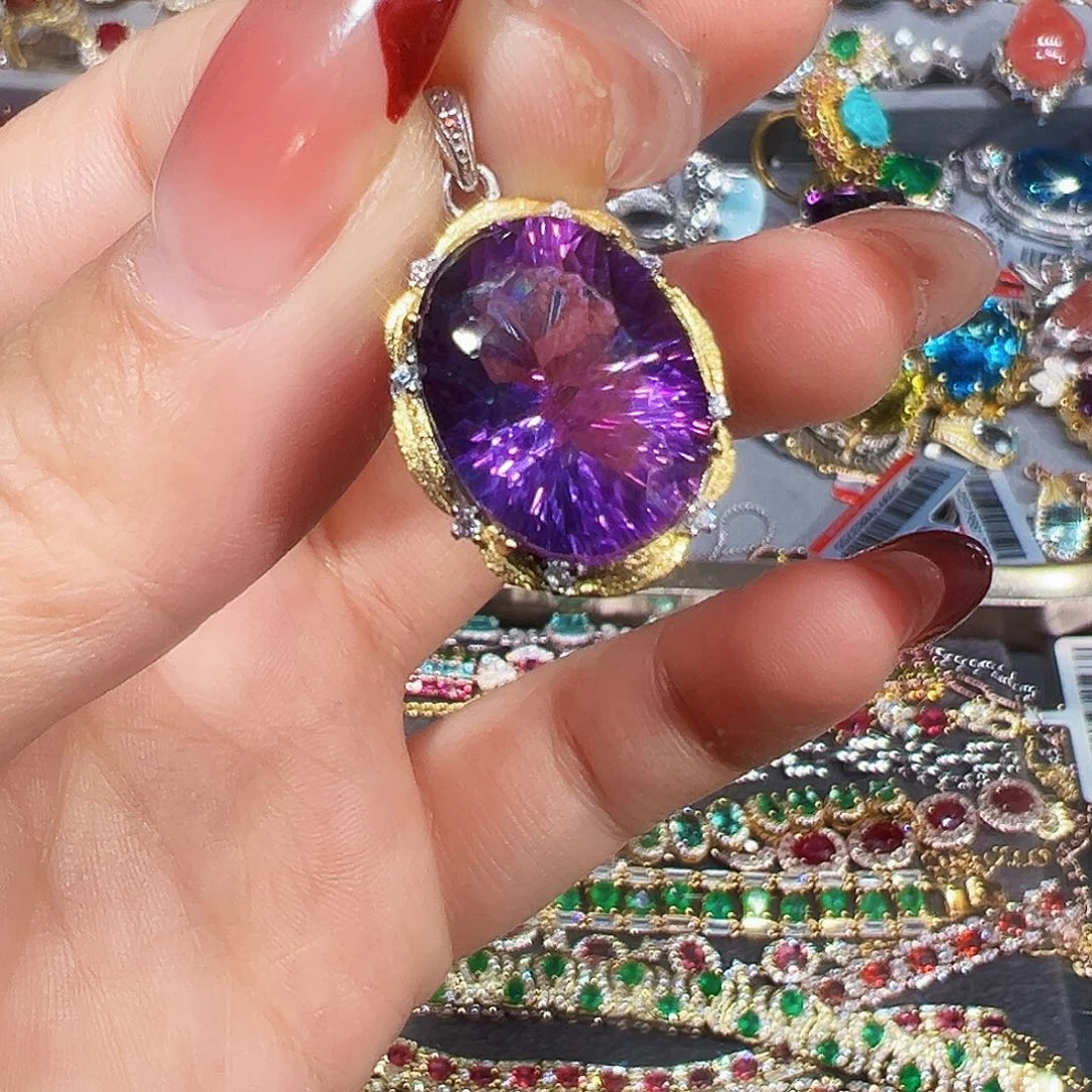 颈饰银S925镶嵌紫晶