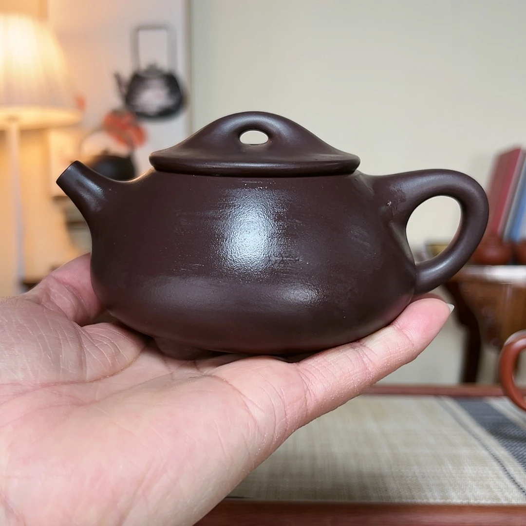 紫砂茶壶m****n原矿老紫泥石瓢