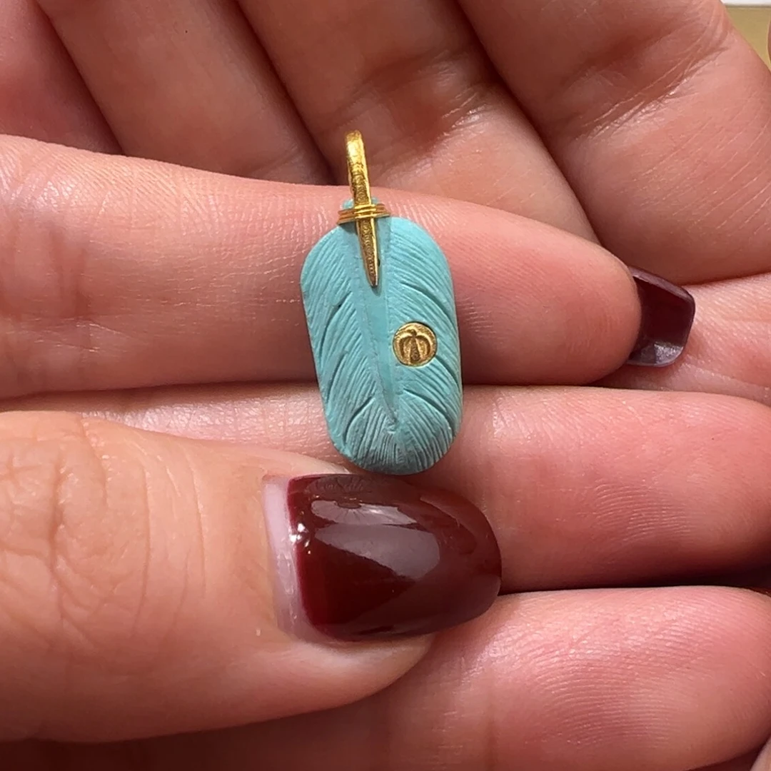 绿松石配件18K金镶嵌配件