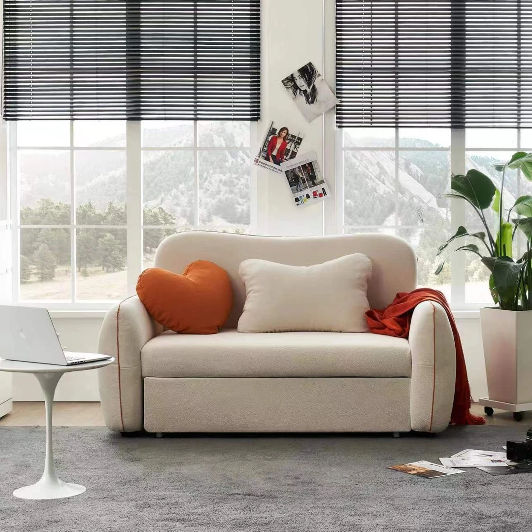 奶油风小户型沙发床可折叠抽拉客厅阳台书房面料颜色可定制家用