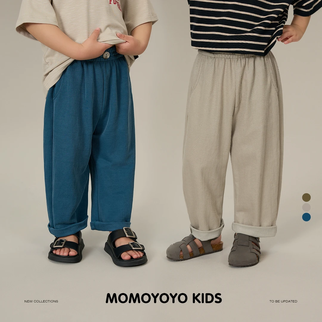 辰辰妈【慵懒呼吸】夏季儿童时尚百搭裤子男童斜纹针织休闲裤 8073X