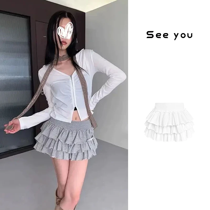 时尚设计感蛋糕裙2025新款春夏高腰半身裙女气质显瘦法式裙子z426