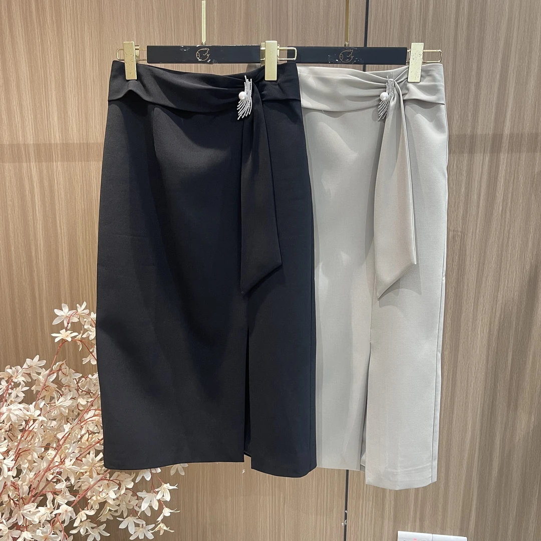 2025春季新款黑色显瘦时尚百搭女士半身裙 0069