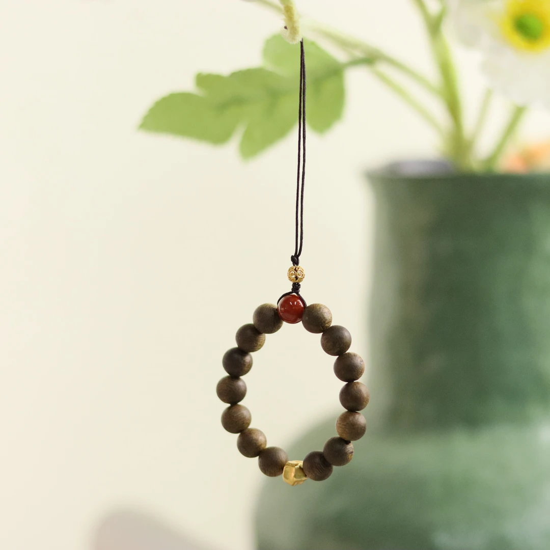 沉香ZC10A18551[原创]沉香南红手机挂（多样性发货)