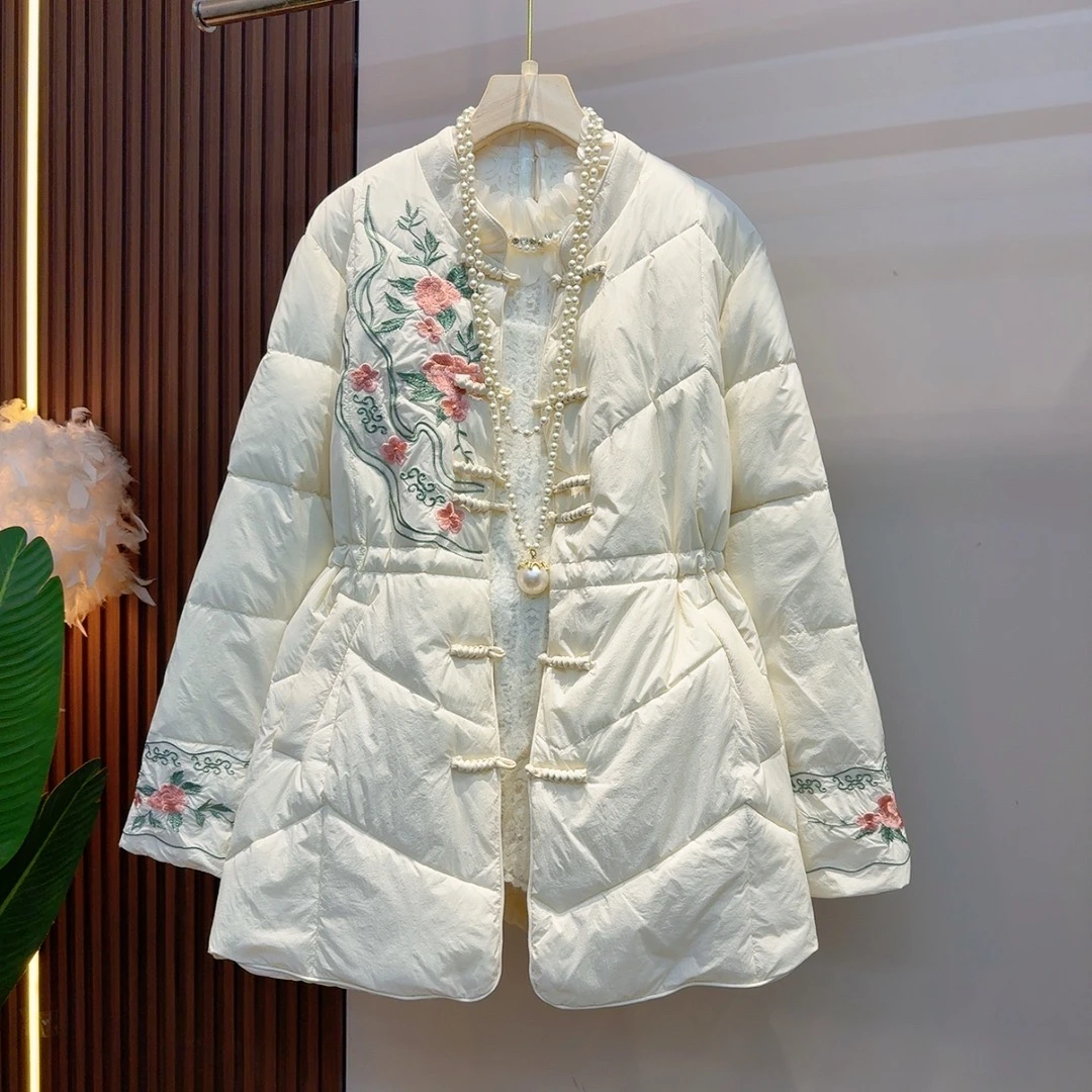 2025新款欧货高品质冬加棉新中式刺绣工艺洋气收腰保暖外套2566