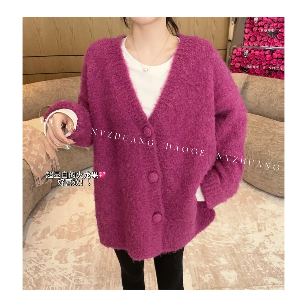 浩哥严选●火龙果毛衣HGQ5MY3327A羊毛混纺毛衣预（不含蕾丝）慵懒风
