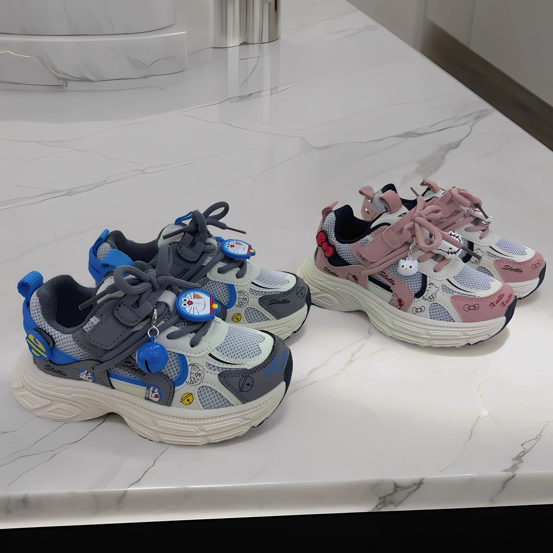 男女童2025秋季新款儿童卡通款双网面透气休闲运动鞋中童鞋韩系