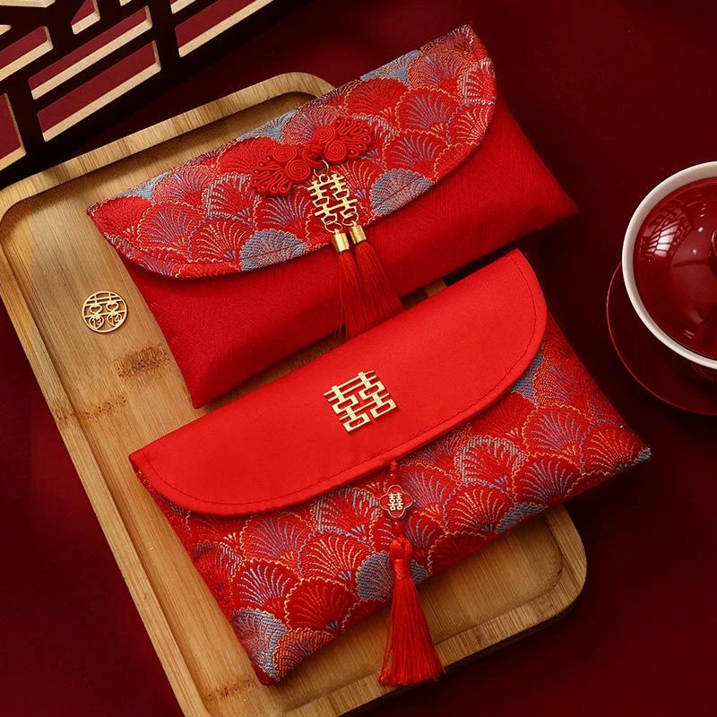 结婚布艺红包2025新款高级感改口费随份子新婚婚礼万元布艺红包封