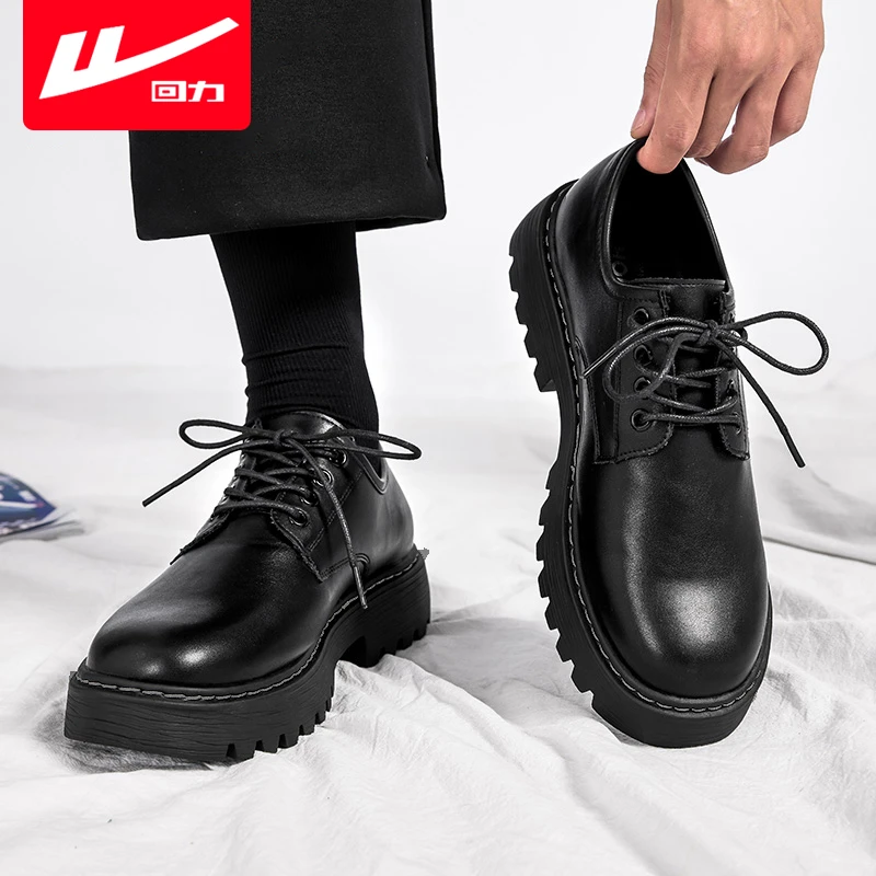回力皮鞋男款德比鞋2025春季新款厚底增高休闲鞋百搭夜场上班男鞋