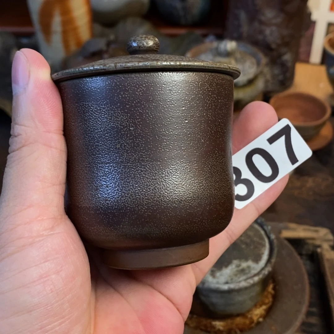 备前烧柴烧茶具盖杯