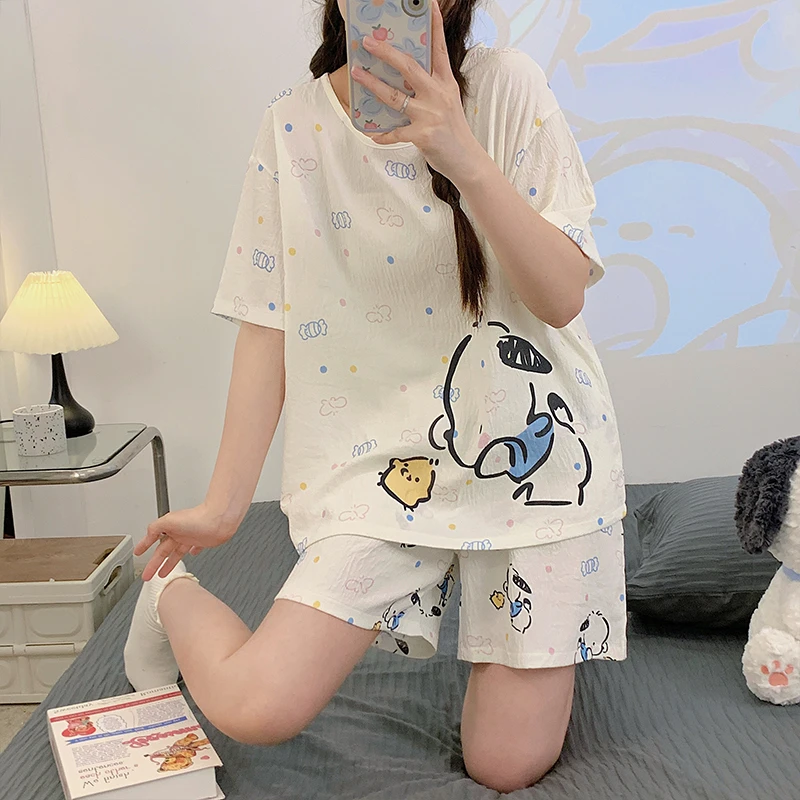 学生夏季云朵棉短裤短袖休闲服套装甜美可爱风格衣服宿舍睡衣套装