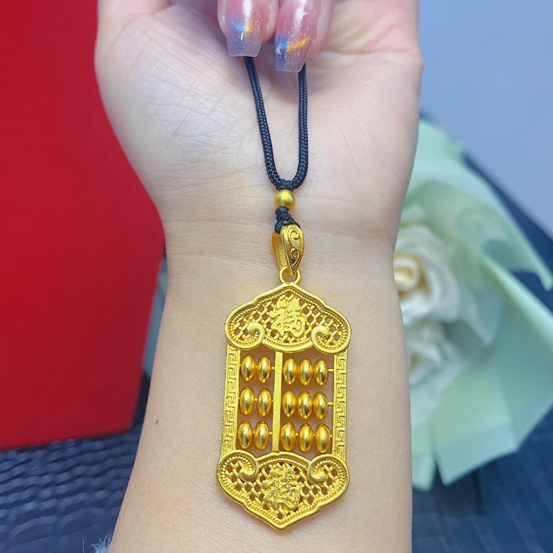 铜合金吊坠 精工版打算盘项链珠珠可转动时尚精美百搭吊坠毛衣链