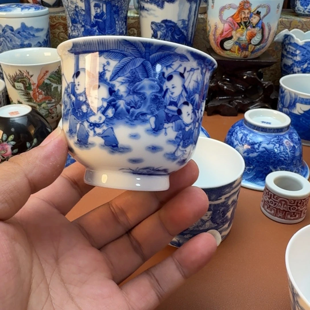 小***情陶杯子景德镇全手工手绘陶瓷