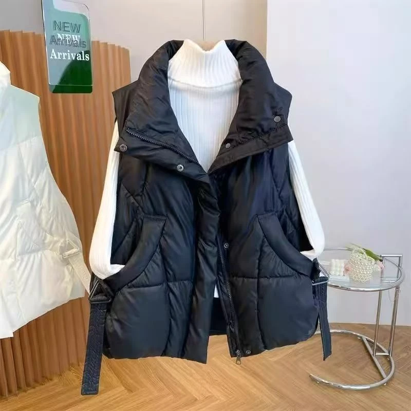 胖mm大码棉服马甲女外穿洋气秋冬2025新款无袖坎肩立领外套