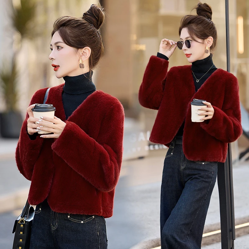 小香风外套女2025秋冬新款小个子时尚洋气超好看短款欧货皮毛一体