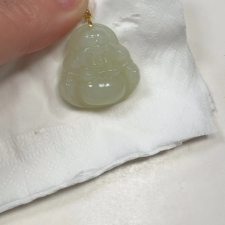 和田玉18K金镶嵌颈饰