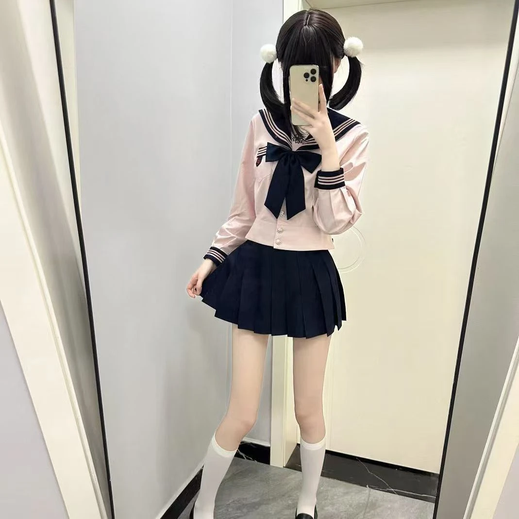 【丸子酱】【樱花中】原创日系水手服长短袖 校供学院风新款套装