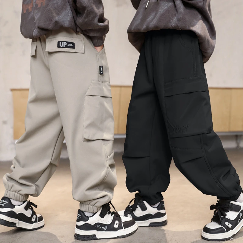 男童裤子2025新款春秋百搭韩版儿童运动休闲长裤中大童宽松工装裤