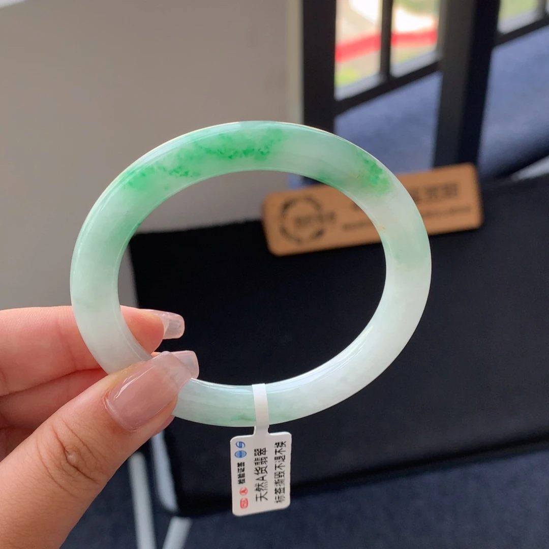 翡翠手镯未镶嵌20 57春日柳梢枝头圆条